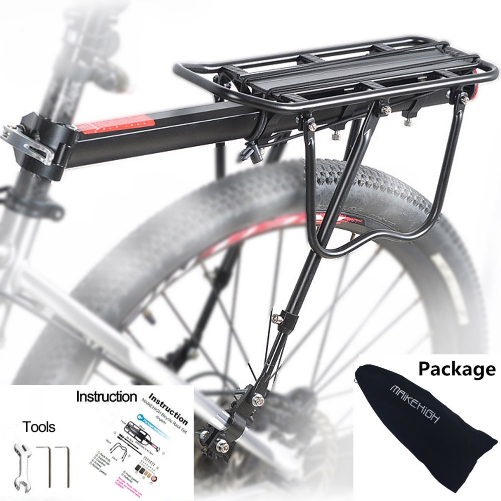 MAIKEHIGH Porte-Bagages Vélo Arrière 50KG - Réglable Avec Garde-Boue Et Réflecteur - Pour VTT Et Cyclisme